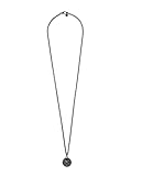 Philipp Plein Collar para hombre de acero inoxidable, colgante redondo 3D de calavera, Acero inoxidable