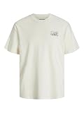 JACK & JONES Male Gedruckt T-Shirt Jordark tee SS Crew Neck Ft Styd Aw24, Egret, XL Hombres