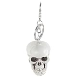 RORPOIR LLavero de calavera llavero de fiesta de halloween De halloween del cráneo anillos para hombre anillo para hombre de esqueleto de cadena punk
