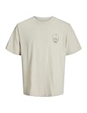 JACK & JONES Jjbrown tee SS Crew Neck, Moonbeam, M Hombres