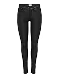 ONLY Onlanne K Mid Waist Coated Jeans Noos, Vaqueros skinny Mujer, Negro (Black Black), W29/L32 (Talla del fabricante: Medium)