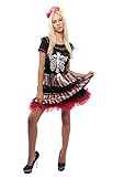 Disfraz Mexicana Catrina Mujer, Disfraz Halloween Mujer, Vestido Colorido con Encaje y Esqueleto para Disfraz de Señorita del Día de los Muertos (M)