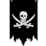 Gwezmxs‌ Bandera Pirata, Decoración para Jardín/Fiestas/Halloween, Calavera & Cuchillos Cruzados, 30x50 cm