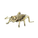 NA - Figura de críquet de cobre macizo, modelo de insectos complicados de latón, escultura para oficina, hogar, estudio, escritorio, decoración divertida de habitación infantil (A)