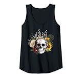 Mujer Calavera con flores - Elegancia gótica Camiseta sin Mangas