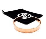 AB India Crafts Brazalete hecho a mano de cobre puro (99%) diseño martillo tamaño flexible con bolsa de joyería Om | energía curativa espiritualidad, Medium Damen / Herren