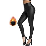 Olasfa Leggins Cuero Mujer Push Up Cintura Alta Pantalones Elasticos Leggins Termicos Invierno Pantalon Cuero