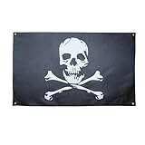 AZ FLAG - Bandera pirata de calavera y hueso (150 x 90 cm, con 4 ojales, pabellón corsario para balcón o pared