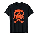 Calavera y Huesos de Punk Rock Naranja - Halloween de Terror de los años 80 Camiseta