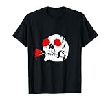 camiseta de calavera rosa flores para mujeres y hombres Camiseta