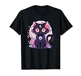 Kawaii pastel gótico bruja gato luna lindo gatito gato bruja Camiseta