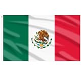 Ahfulife Bandera de Mexico 90cm x 150cm(3ft x 5ft), 1pcs Bandera Mexicana con Agujeros de Latón en Ambos Lados, Decoración de 2024 Día Nacional Jardin Callejeras Escuela Barra Fiesta