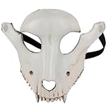 Máscara de calavera de ciervo, máscara de calavera de oveja de PU 3D para Halloween, accesorios de fiesta de miedo realistas para Halloween, mascarada, carnaval, cosplay, 8.7 x 7.9 pulgadas, anim