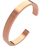 Pulsera de cobre natural, pulsera de cobre macizo, sin imán, diseño sencillo, 8 mm