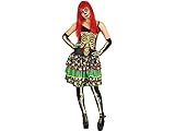 Rubies Disfraz Catrina elegante para mujer, Vestido con detalles impresos y mitones, Oficial halloween, carnaval, fiestas y cosplay