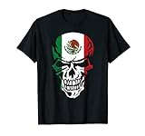 Bandera México Cráneo Mexicano Latino Calavera Bandera Aguila Mex Camiseta