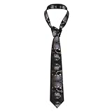 ZhRiYan Corbatas para hombre con diseño de calavera de color cobre, corbata estampada, perfecta para bodas, padrinos de boda y corbatas de negocios, color negro, talla única, Negro, talla única