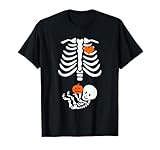 Feliz Halloween Embarazada bebé Esqueleto Espeluznante Temporada Nueva mamá Camiseta