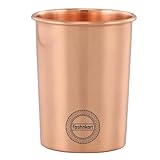 Fashnkart Vasos de cobre puro para beber agua, salud ayurvédica, vasos de cobre puro, 300 ml (10.14 oz) (simples)