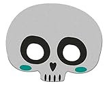 Folat B.V.-Felt Mask Skeleton Happy Folat 67987 Mascarilla Esqueleto-Decoración de Halloween, dibujos animados, color blanco, Talla única
