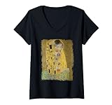 Mujer The Kiss - Cuadro de Gustav Klimt (El beso) Camiseta Cuello V