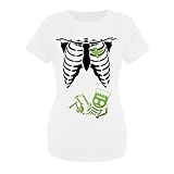 Vhersily Camiseta de verano para mujer con calavera y esqueleto, camisetas de maternidad de manga corta para embarazo, cuello redondo, para fiestas, Halloween, carnaval y fiestas tradicionales, G