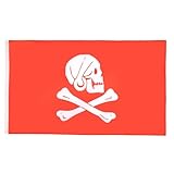 AZ FLAG - Bandera Pirata Henry Avery Rojo - 150x90 cm - Bandera Con Calavera 100% Poliéster Con Ojales de Metal integrados - 110g - Colores Vivos Y Resistente A La Decoloración