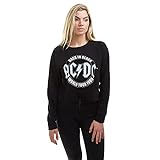 AC/DC Tour Emblem Cropped Sweatshirt Sudadera, Negro (Black Blk), 42 (Talla del Fabricante: Large) para Mujer