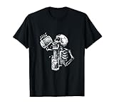 Divertido disfraz de calavera con dibujo de cerveza para Camiseta