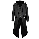 Gothden Chaqueta vintage para hombre, abrigo gótico victoriano, uniforme de Halloween