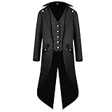 Gothden Chaqueta vintage para hombre, abrigo gótico victoriano, uniforme de Halloween