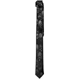 Paedto Corbatas para hombres regalos de Año Nuevo corbata de seda ajustada para hombres novedad de moda corbata con cabeza de calavera negra para cena fiesta boda