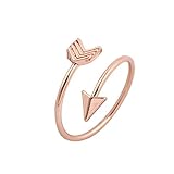 Generisch Anillos de acero inoxidable para hombre Anillo de apertura de joyas ajustable Moda Punta de flecha Par Regalo Anillos de cobre Calcetines de anillo Zapatillas, talla única, Cobre, Sin