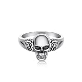 CUPENDA Anillo de plata de ley 925 para mujer, calavera, loto, pentagrama, hongo, nudo celta, anillo de declaración de Halloween, regalo para mujer, Plata de ley, Sin piedras preciosas