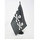 BANDERA de MESA PIRATA 3 CALAVERAS 21x14cm - BANDERINA de DESPACHO CON CALAVERA 14 x 21 cm - AZ FLAG