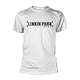 Linkin Park Camiseta con logotipo de Bracket (White), Blanco, S