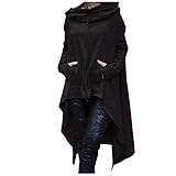 Sudadera con Capucha para Mujer,Moda Manga Larga Casual Suelto Sudaderas largo tejido de punto Jersey bolsillo Otoño Primavera Tops tumblr Suéter Abrigo chaqueta capa punk gotico pulóver Fiesta