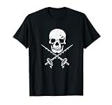 Bandera de pirata con calavera y caña de pescar Camiseta