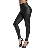 Olasfa Leggins Cuero Mujer Push Up Cintura Alta Pantalones Elasticos Leggins Termicos Invierno Pantalon Cuero
