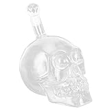 Sharainn Recipiente de Vino, Botella de Vino de Cristal con Forma de Calavera, Utensilios de Cocina Transparentes, Suministros de Cocina para Licor de Vodka(1000ML)