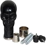 Mango de calavera negra con paquete completo para bastón, hermoso regalo