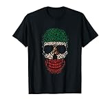 Camiseta de la bandera de México con calavera envejecida Camiseta