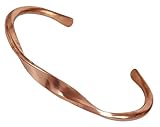 Touchstone Pulsera india de cobre hecha a mano para yoga y meditación y mantra, para mujeres y hombres., 18.5 centimeters, Cobre, No es una piedra preciosa