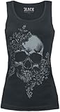 Black Premium by EMP Mujer Top Negro con Estampado de Calavera S