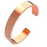 Pulsera de cobre natural de 10 mm de cobre macizo sin imán – Brazalete de diseño sencillo, Cobre