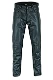 Texpeed Pantalones de cuero para hombre - Pantalón motero negro 5XL
