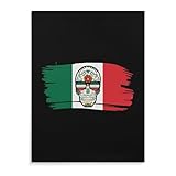 Lienzo decorativo para colgar en la pared con diseño de calavera de la bandera de México, estilo vintage