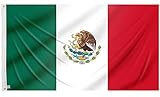Bandera mexicana grande 150x90 cm bandera México de balcón para exterior reforzada con dos ojales metálicos