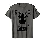 Black Cat Brujería Halloween Skull Witch Regalo aterrador Camiseta