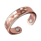 Anillo de cobre para mujer – Joyas magnéticas elegantes para mujer | Anillo de cobre ajustable y con estilo con diseño simple, banda ajustable ligera para uso diario, trajes casuales y
